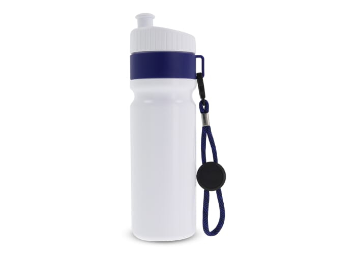 Bidon de sport 750ml à personnaliser fabriqué en Europe Blanc / bleu foncé